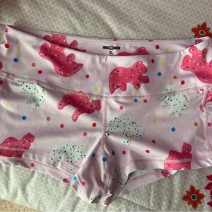 Feed Me Fight Me Pink Animal Cracker Print Shorts